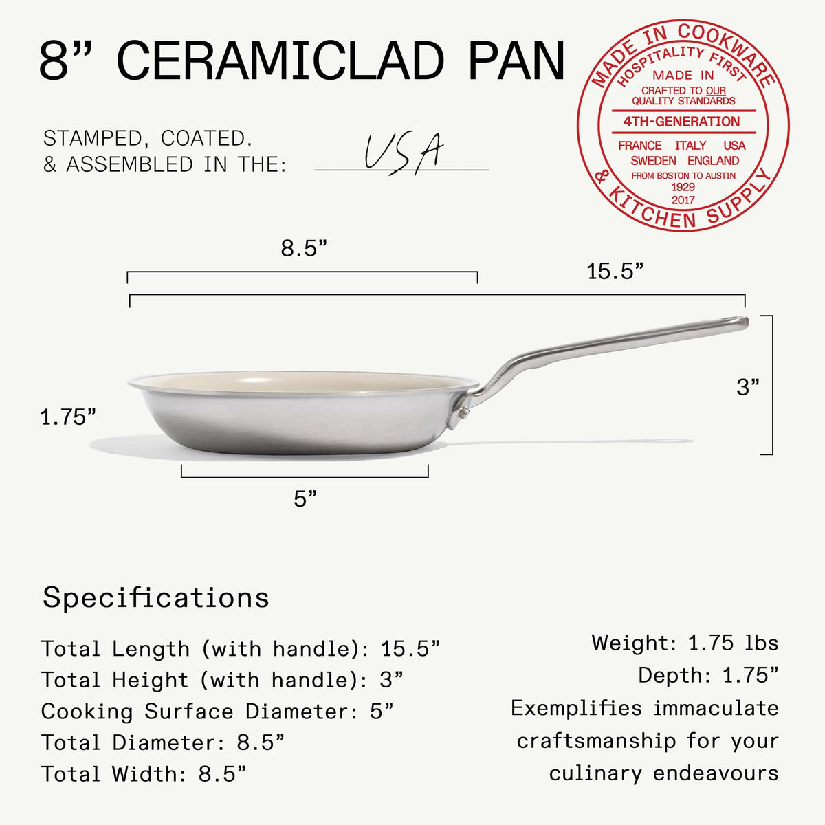 Made In ceramic coating close-up shows PFAS- and PFOA-free surface