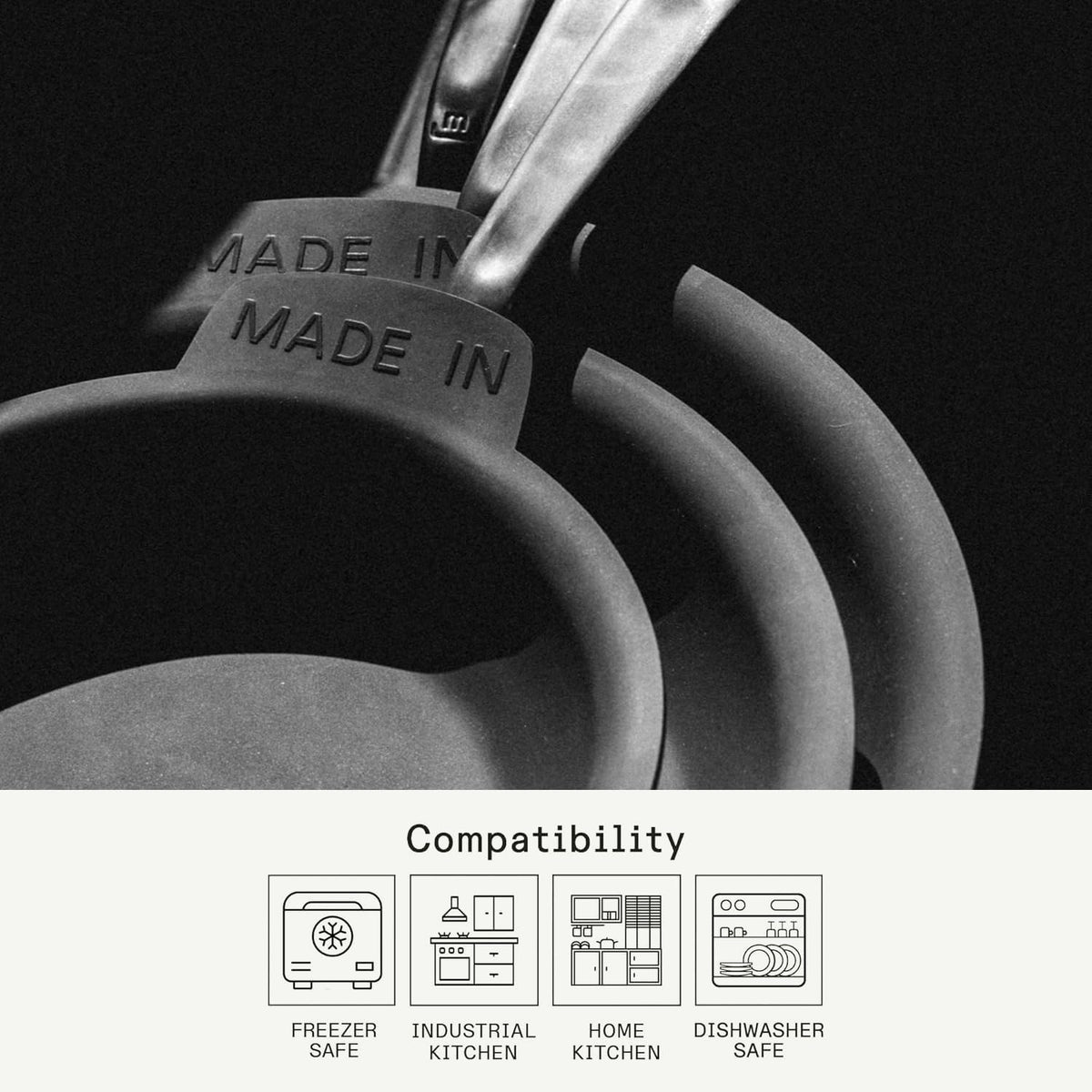 Made In 10-inch pan protector in graphite guards edges