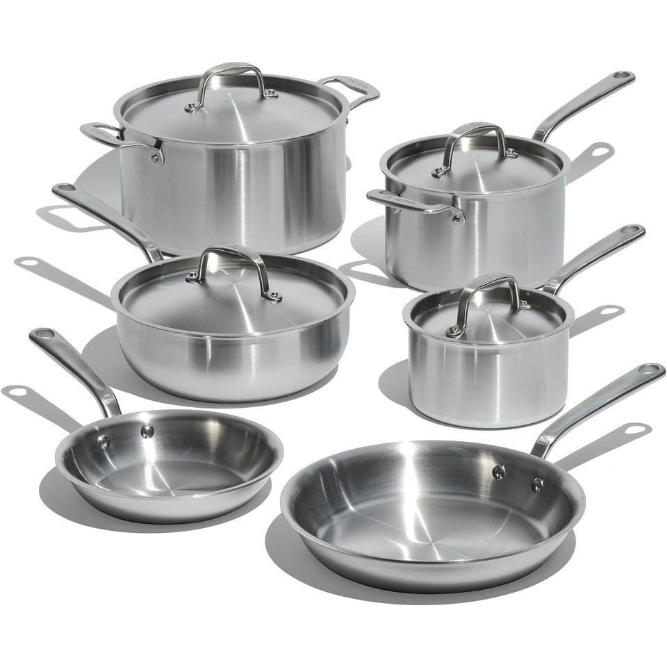 Made In 10-inch stainless clad frying pan with cool handle and even heat distribution