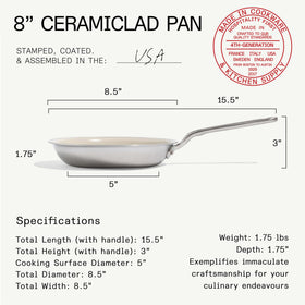 Made In 12-inch ceramic nonstick pan for searing and family meals.