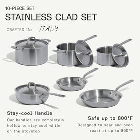 Made In 3-quart stainless saucier with lid for even emulsions