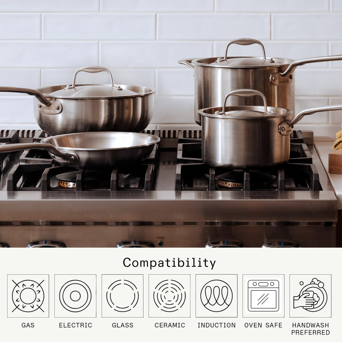 Made In 4-quart stainless saucepan with lid for sauces and reductions
