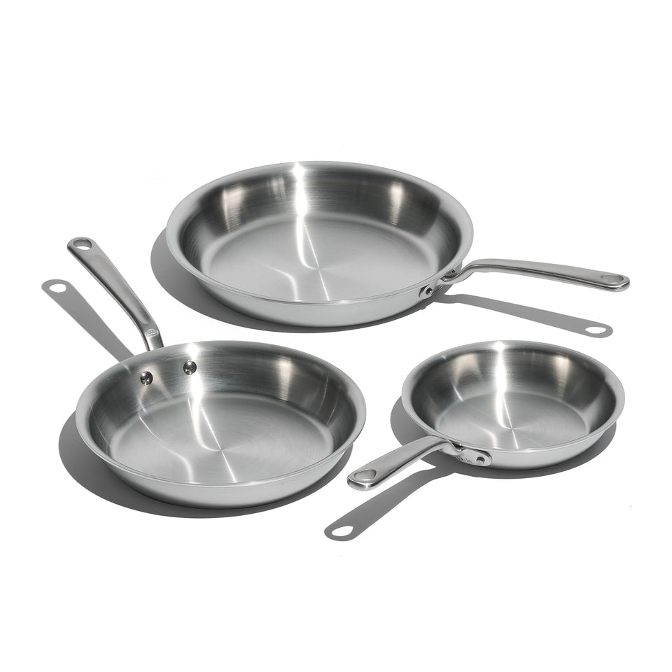 Made In 8-inch stainless frying pan showing even heat for precise searing
