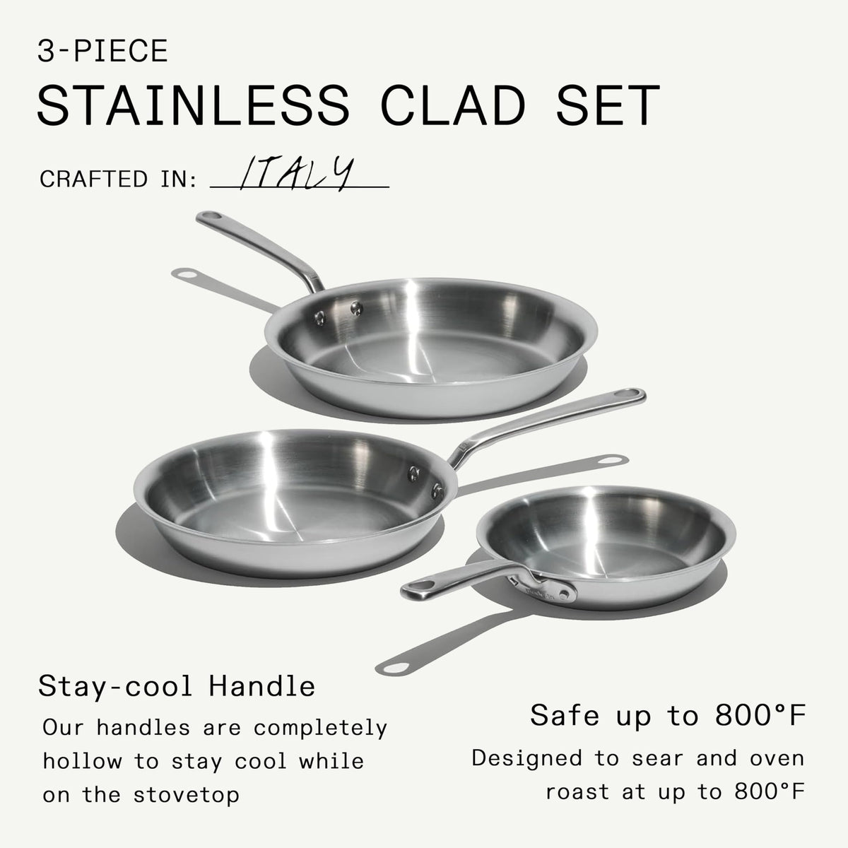 Made In induction-compatible cookware suitable for modern stoves
