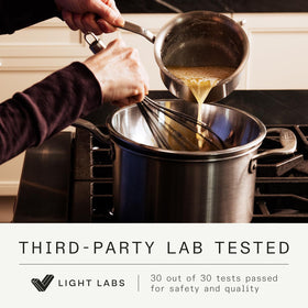Made In induction-compatible top layer 430 stainless enables versatile cooktop use