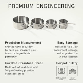 Made In measuring cup set one-third cup, angle one, ideal for precise spice and dry ingredient measures.