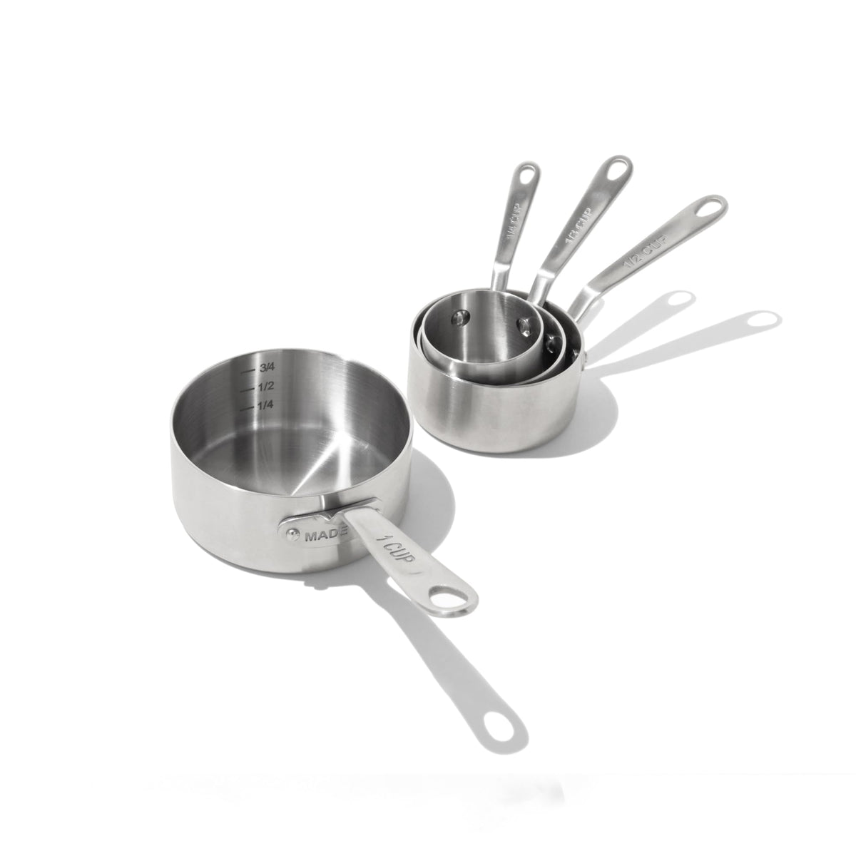 Made In measuring cup set quarter cup, angled shot, ideal for precise spice measurements.