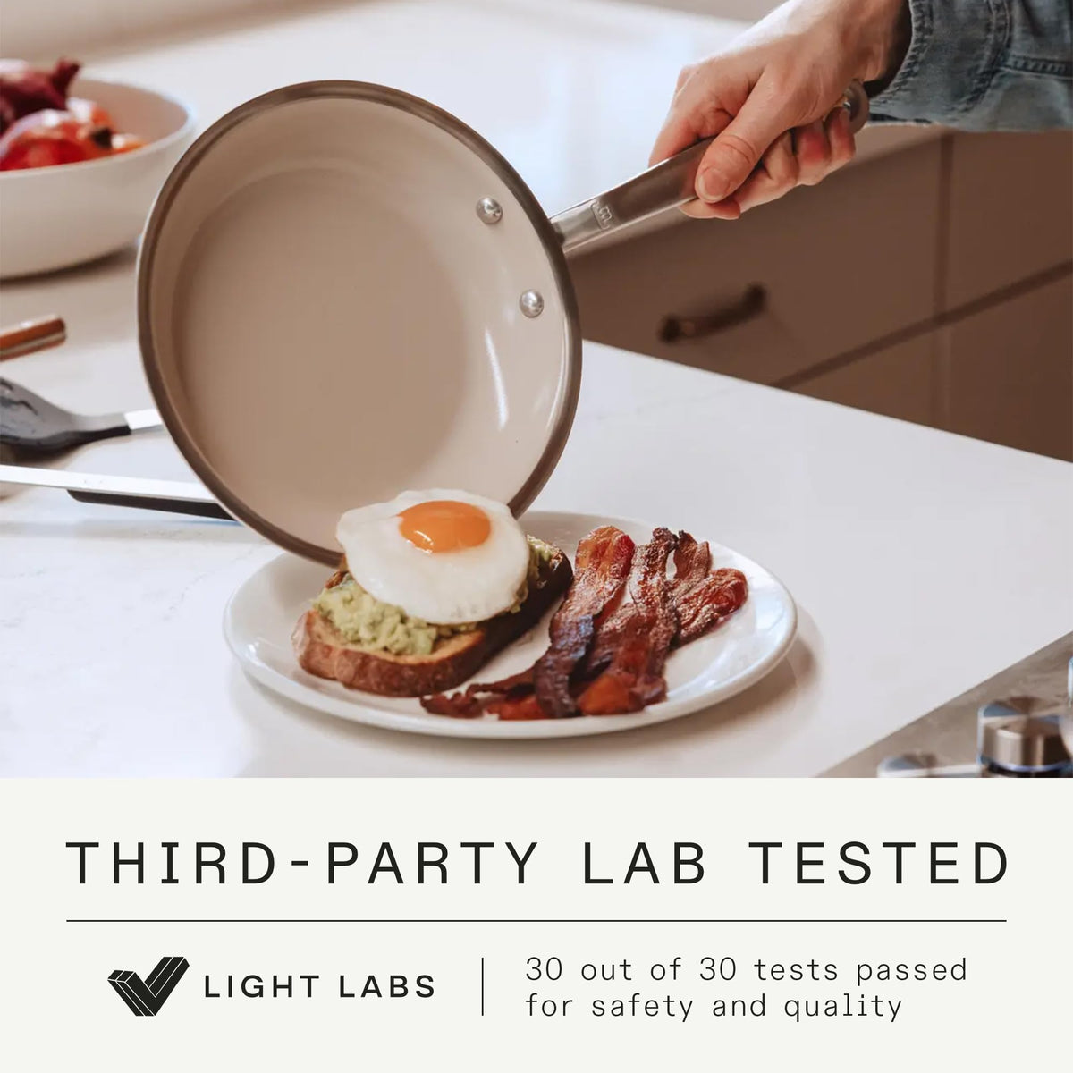 Made In 550°F oven-safe label close-up for oven-to-table finishing