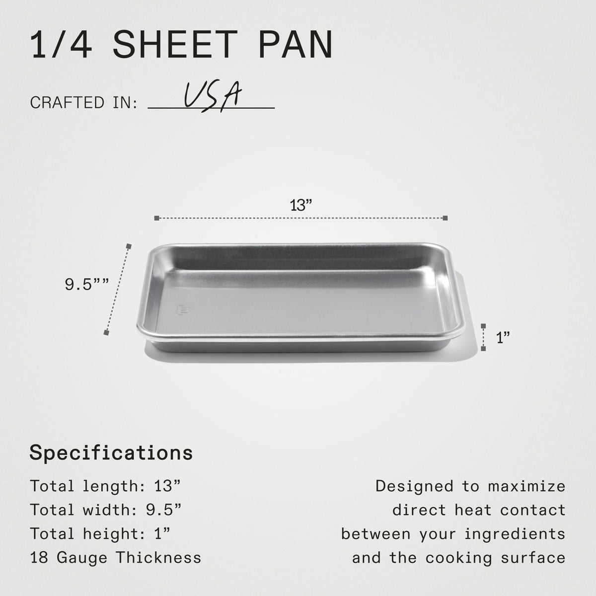 Made In Quarter Sheet Pan chef-approved build for professional kitchens