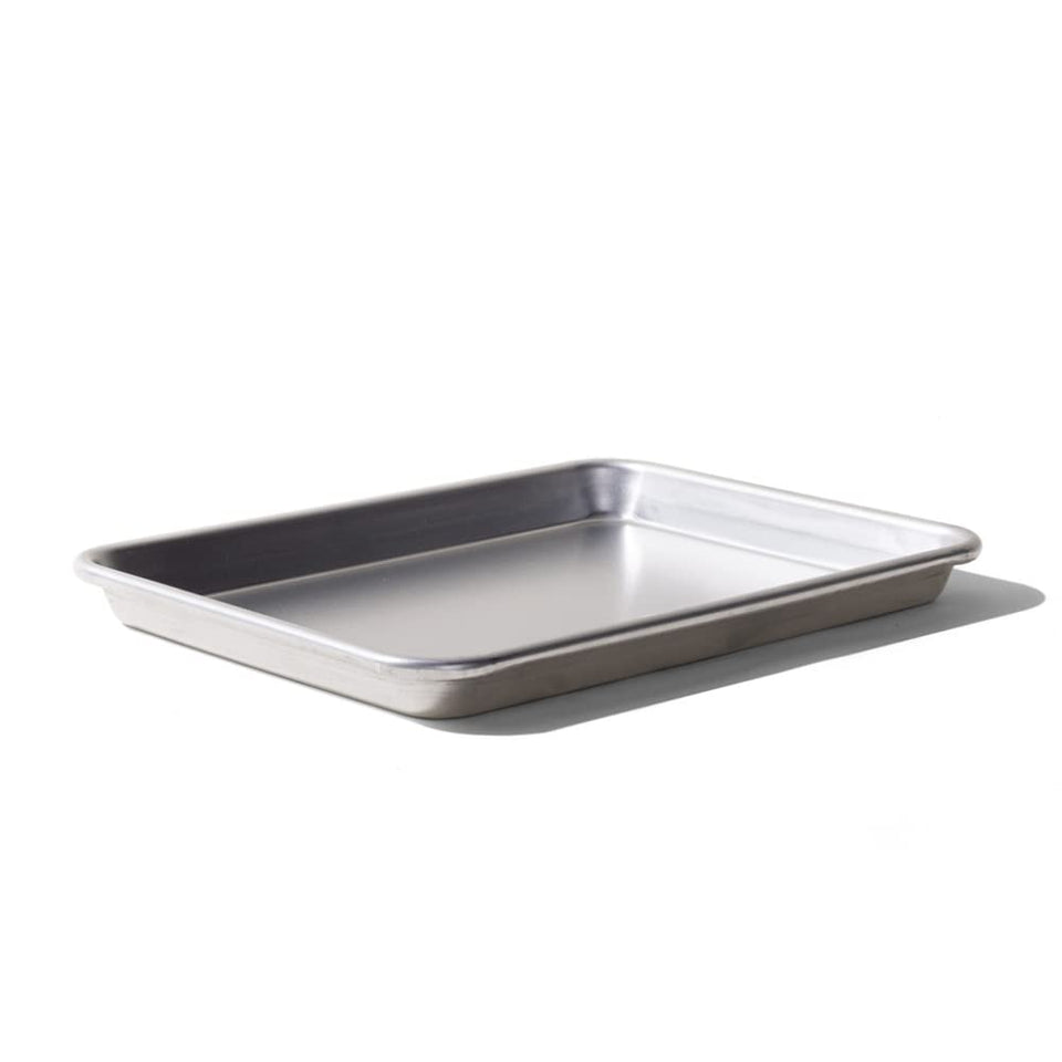 Made In Quarter Sheet Pan top view highlighting durable aluminum for even roasting