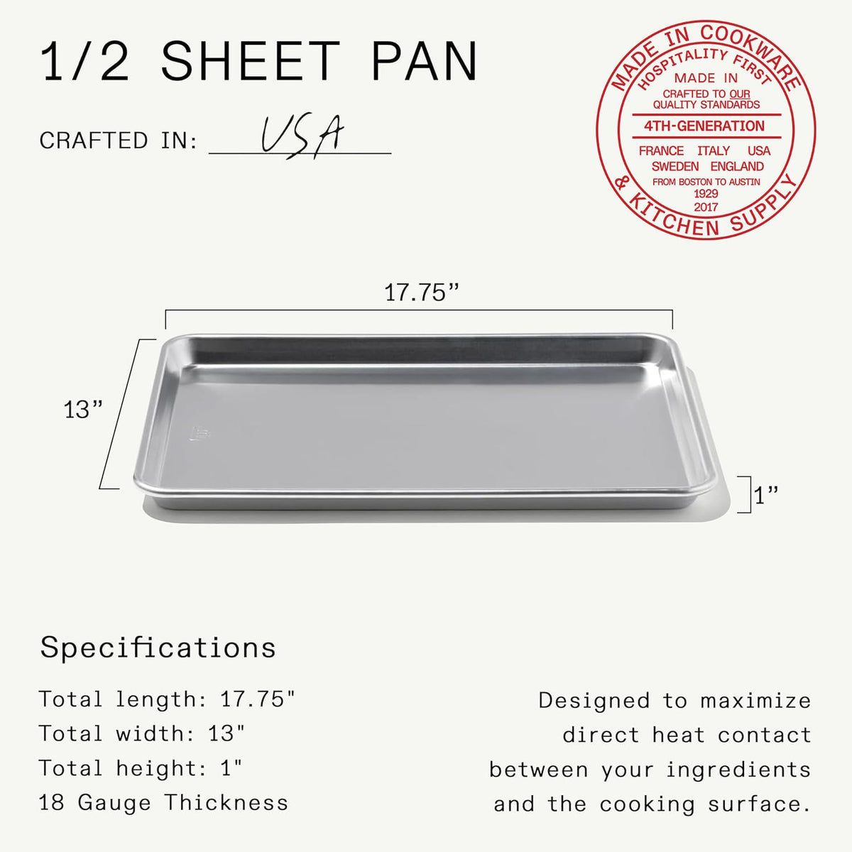 Made In Sheet Pan daily-use essential for roasting and freezing meals.