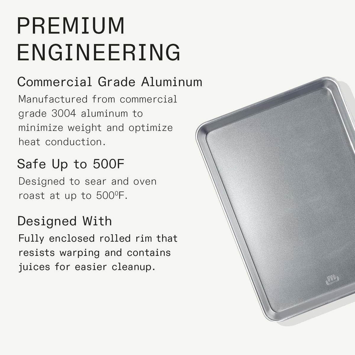 Made In Sheet Pan in oven at 500F for reliable daily cooking.