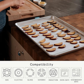 Made In Sheet Pan restaurant-grade design enhances oven performance and browning.