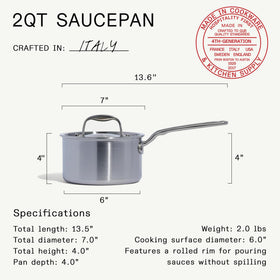 Made In stay-cool handle closeup offers secure grip during simmering