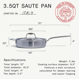 Made In stay cool handle ensures safe, comfortable cooking