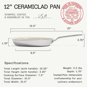 Made In stay-cool handle for secure grip while cooking at high heat