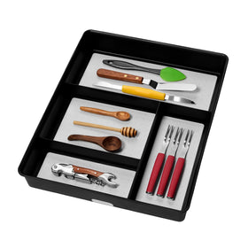 Madesmart classic gadget tray four-compartment top view for organized drawers