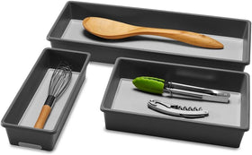 Madesmart drawer-bin nonslip-feet prevent shifting on surfaces.