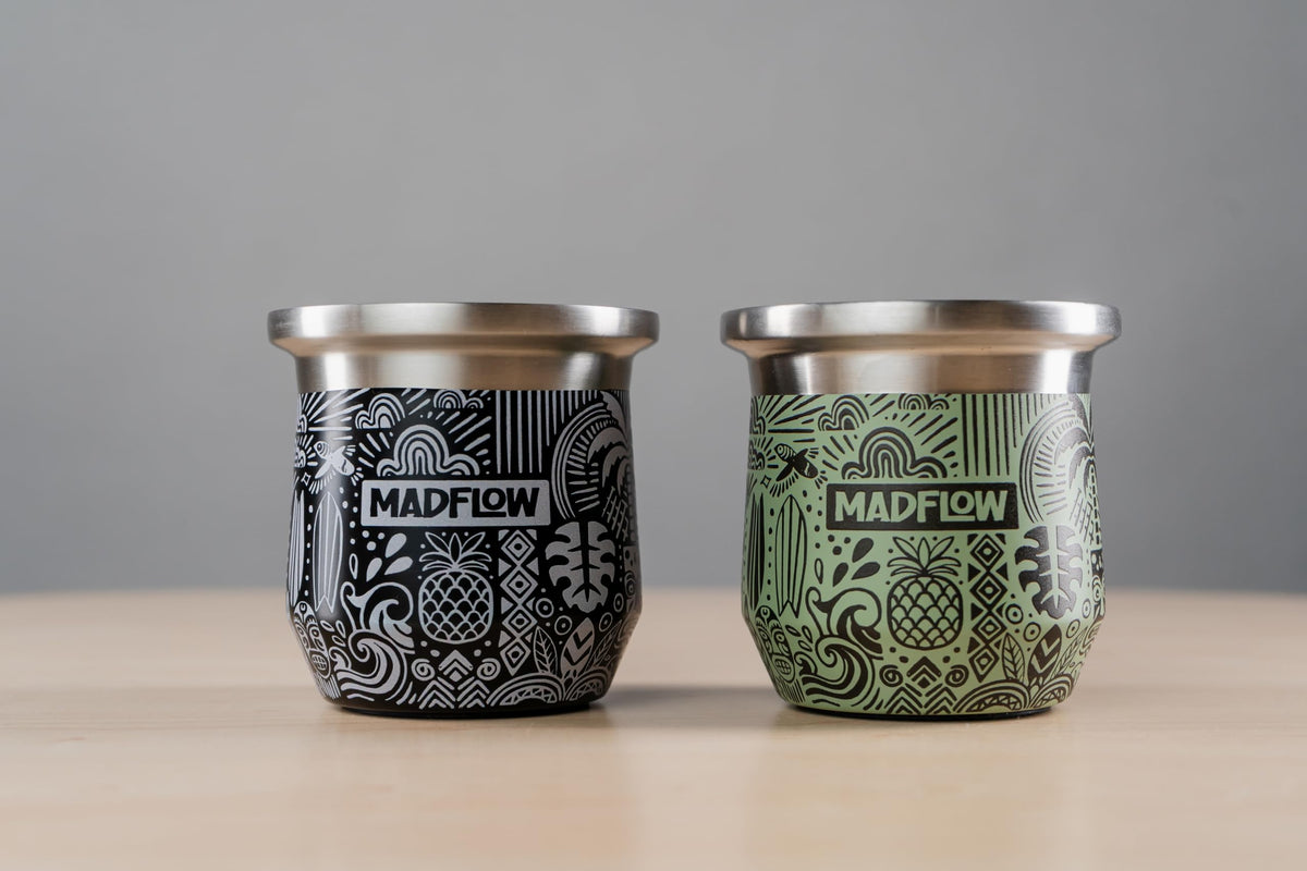 MADFLOW Yerba Mate Cup complete set ready to use from pour to sip.
