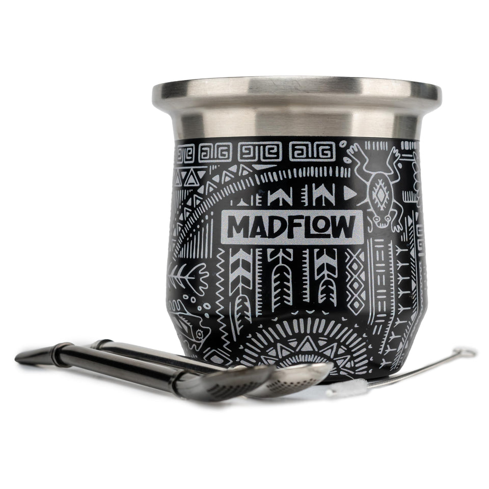 MADFLOW Yerba Mate Cup with stainless steel gourd keeps beverages hot and clean.
