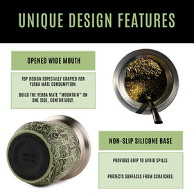 MADFLOW Yerba Mate Cup includes two bombillas for convenient mate sessions.