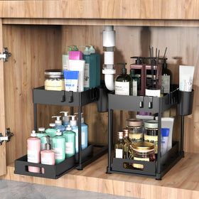 Madoalker two-pack organizer for kitchen and bath clutter control