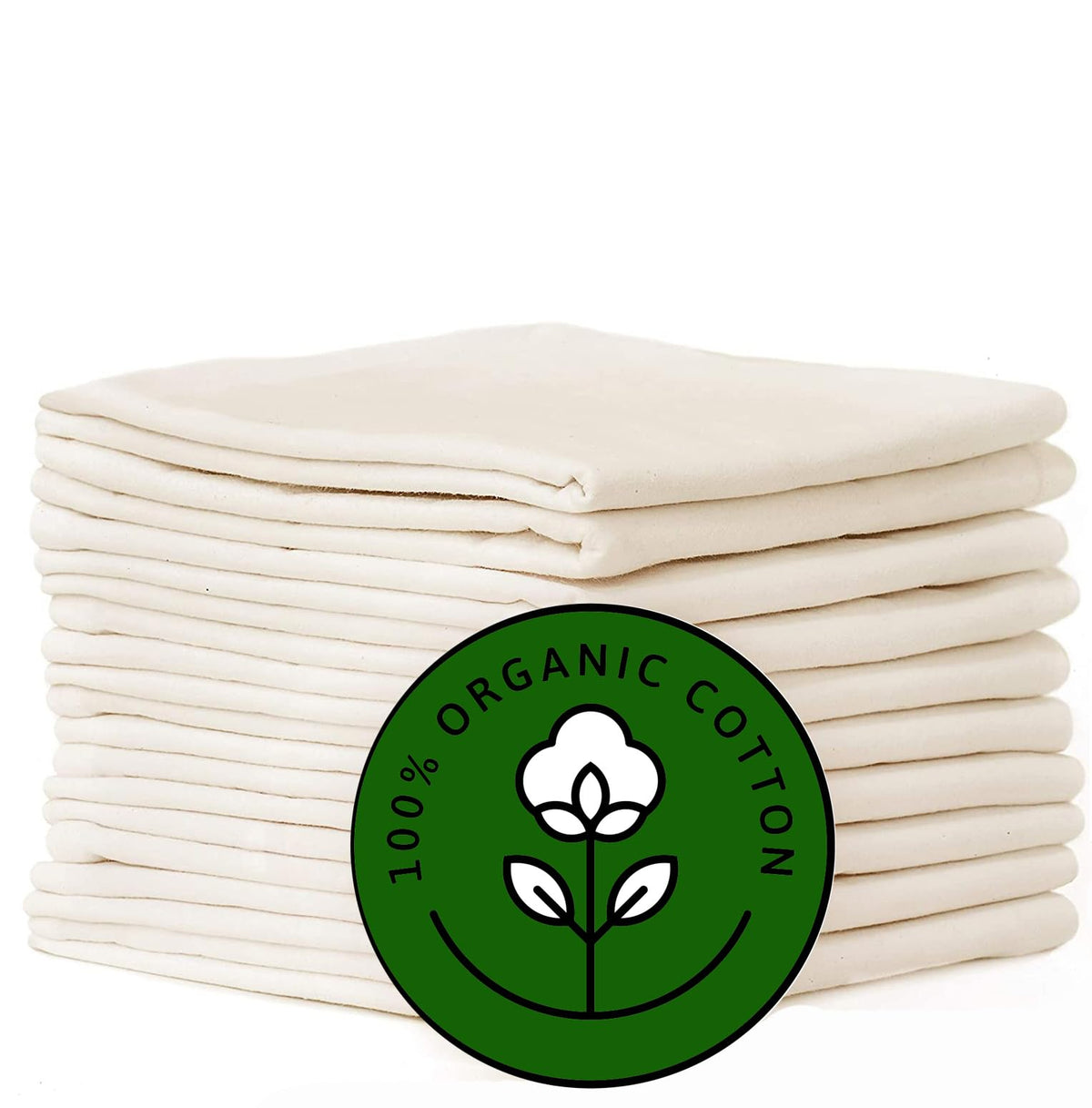 Madras Collections flour sack towel in ivory laid flat for embroidery and prep.