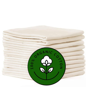 Madras Collections flour sack towel in ivory laid flat for embroidery and prep.