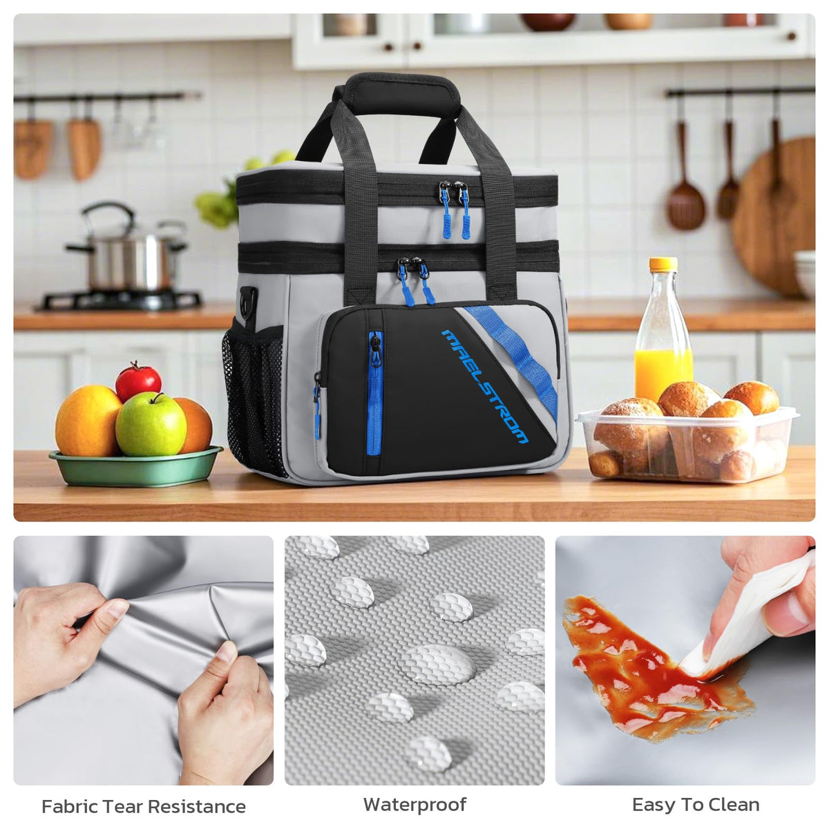 Maelstrom lunch box rugged rip-stop exterior withstands daily use.
