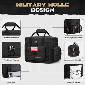 Maelstrom lunch box with detachable MOLLE bag for modular storage