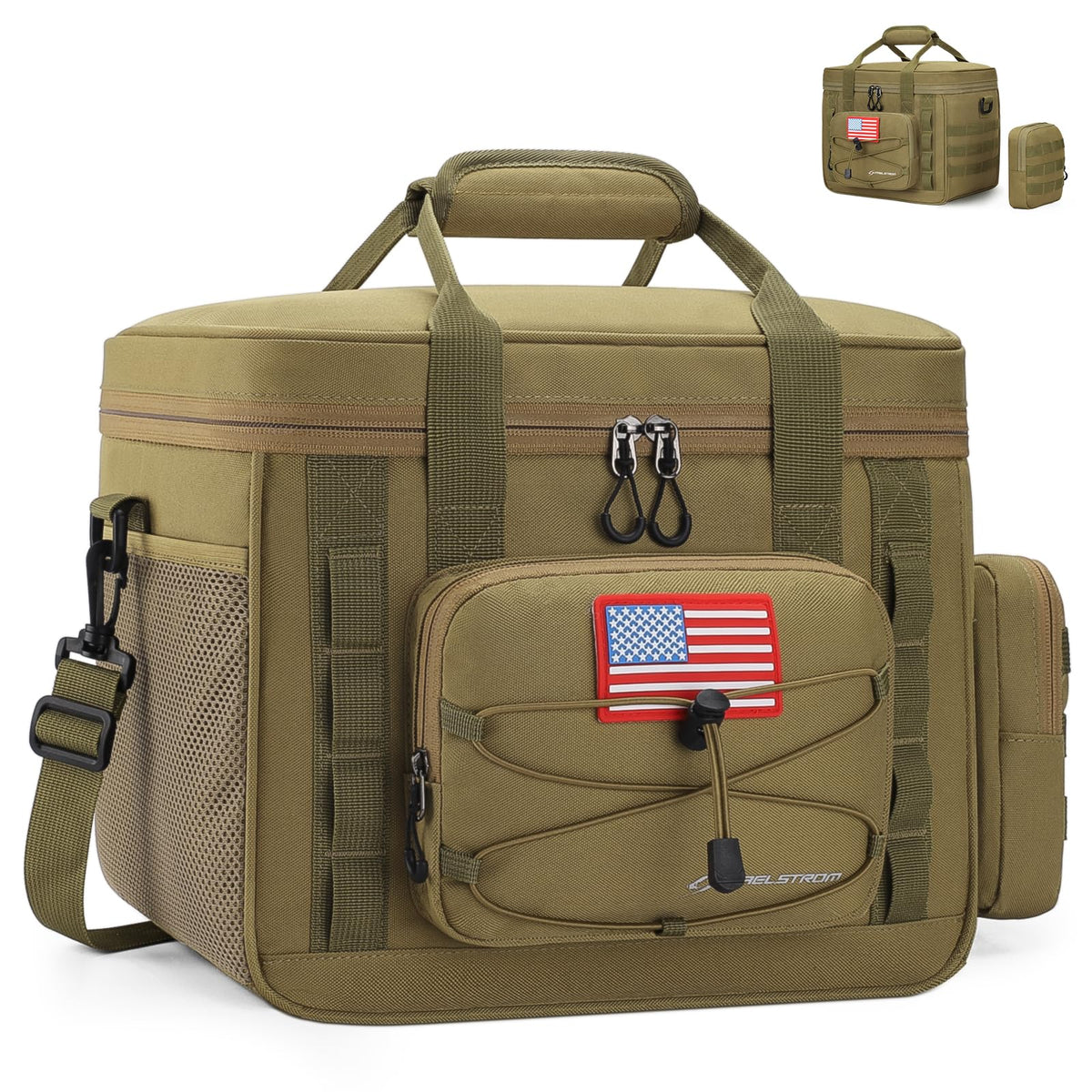 Maelstrom Tactical Lunch Box front view showing 15L capacity for on-the-go meals