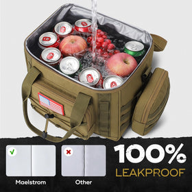 Maelstrom with detachable MOLLE bags for tool storage