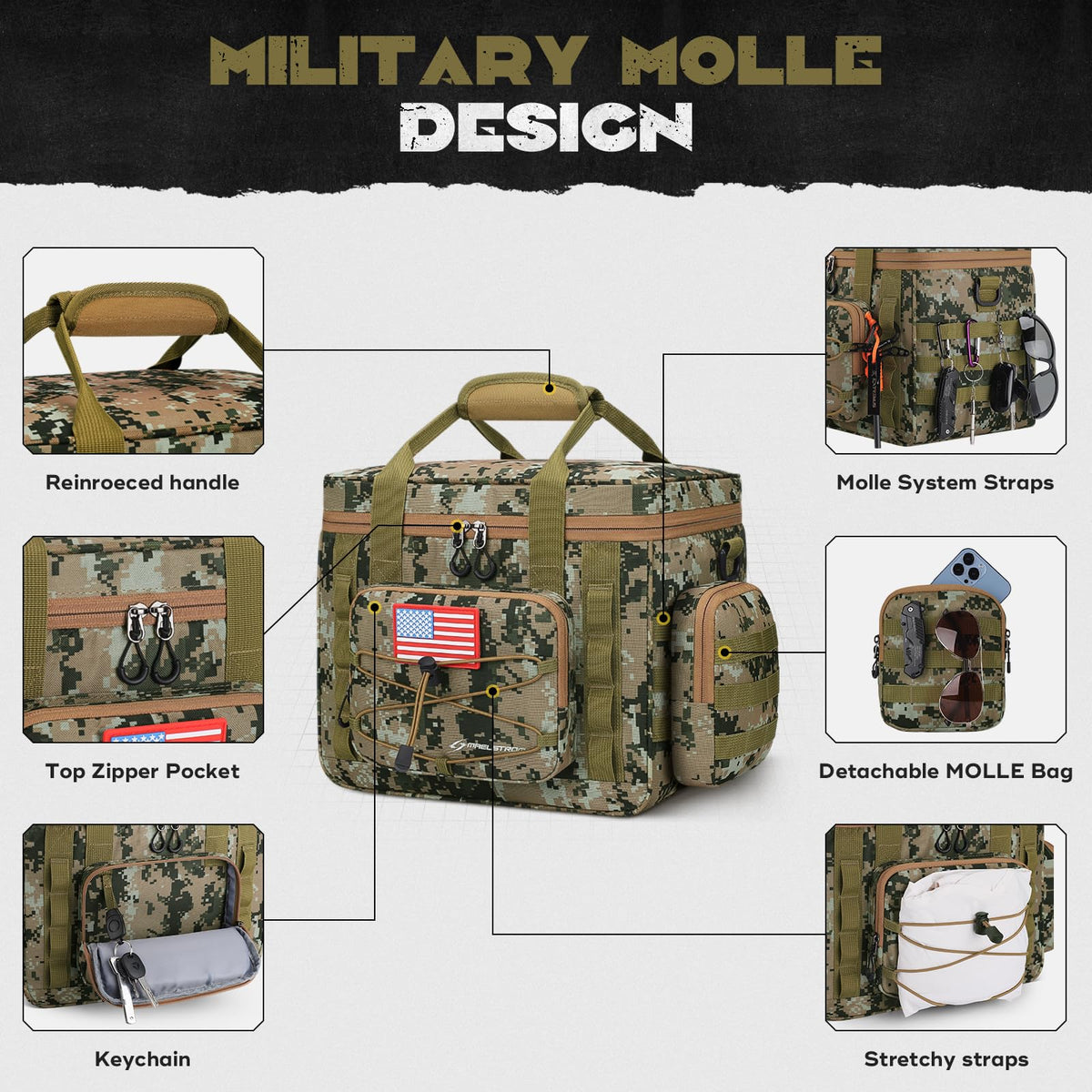 Maelstrom detachable MOLLE bag adds flexible tool organization.