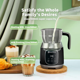 Maestri House DualFro 600 heating function highlights warm milk or hot chocolate