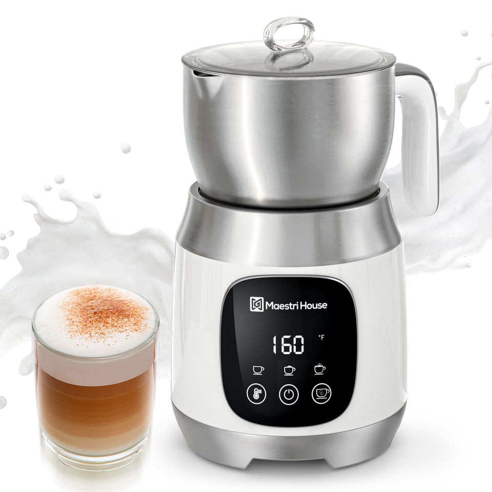 Maestri House DualFro 600 milk frother creates rich latte foam.