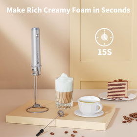Maestri House LunaFro handheld foam maker delivers velvety foam at home.