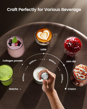 Creamy foam in 10–15 seconds with LunaFro Max.
