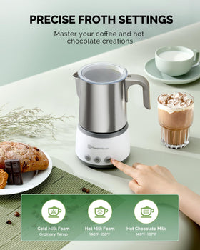 Maestri House Milk Frother detachable base simplifies cleaning and maintenance.