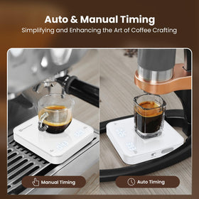 Maestri House Mini Coffee Scale 0.1 g precision supports accurate dosing for delicate brews.
