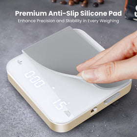 Maestri House Mini Coffee Scale with detachable silicone pad for protection