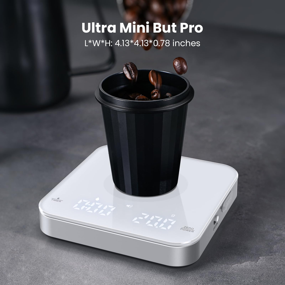 Maestri House Mini Coffee Scale used for espresso and pour-over timing.