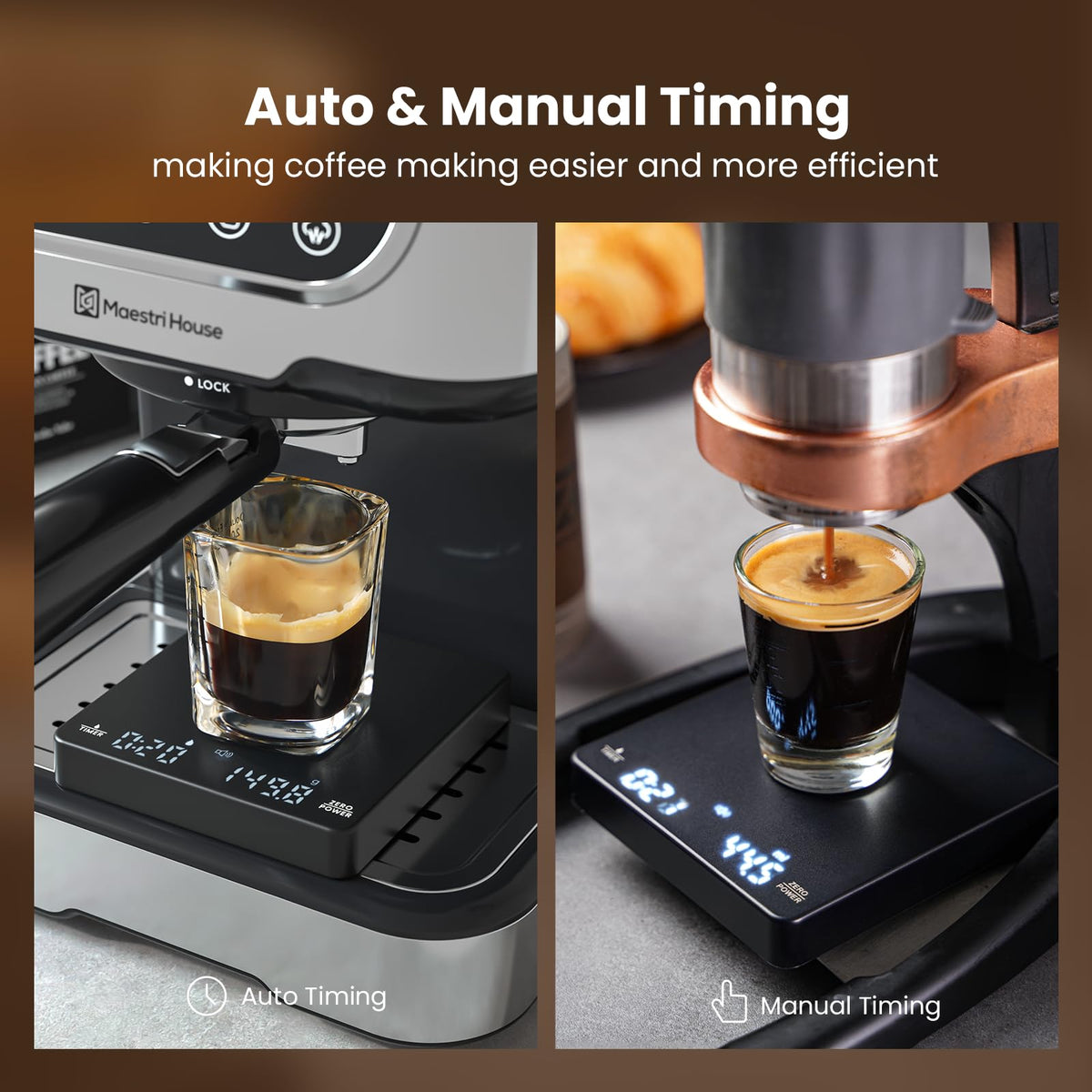 Portable Maestri House mini coffee scale fits small setups for espresso and pour over