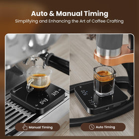 Maestri House Mini Coffee Scale shows 0.1 g precision for accurate pour-over