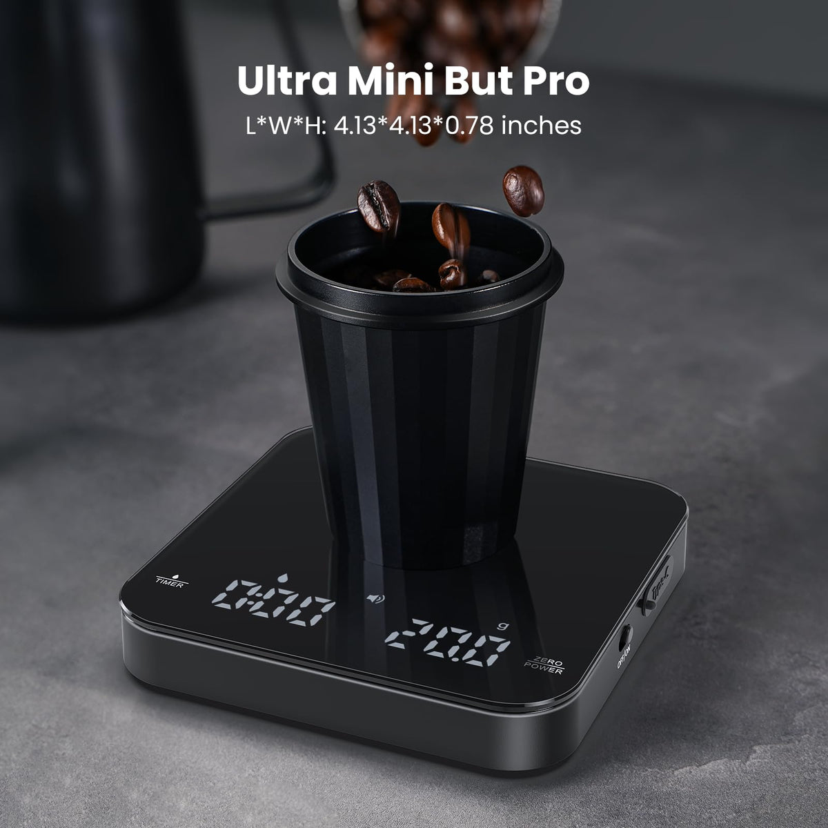 Maestri House Mini Coffee Scale timer display clearly read for precise brewing