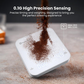 Maestri House Mini Coffee Scale timer function aiding pour-over cadence.