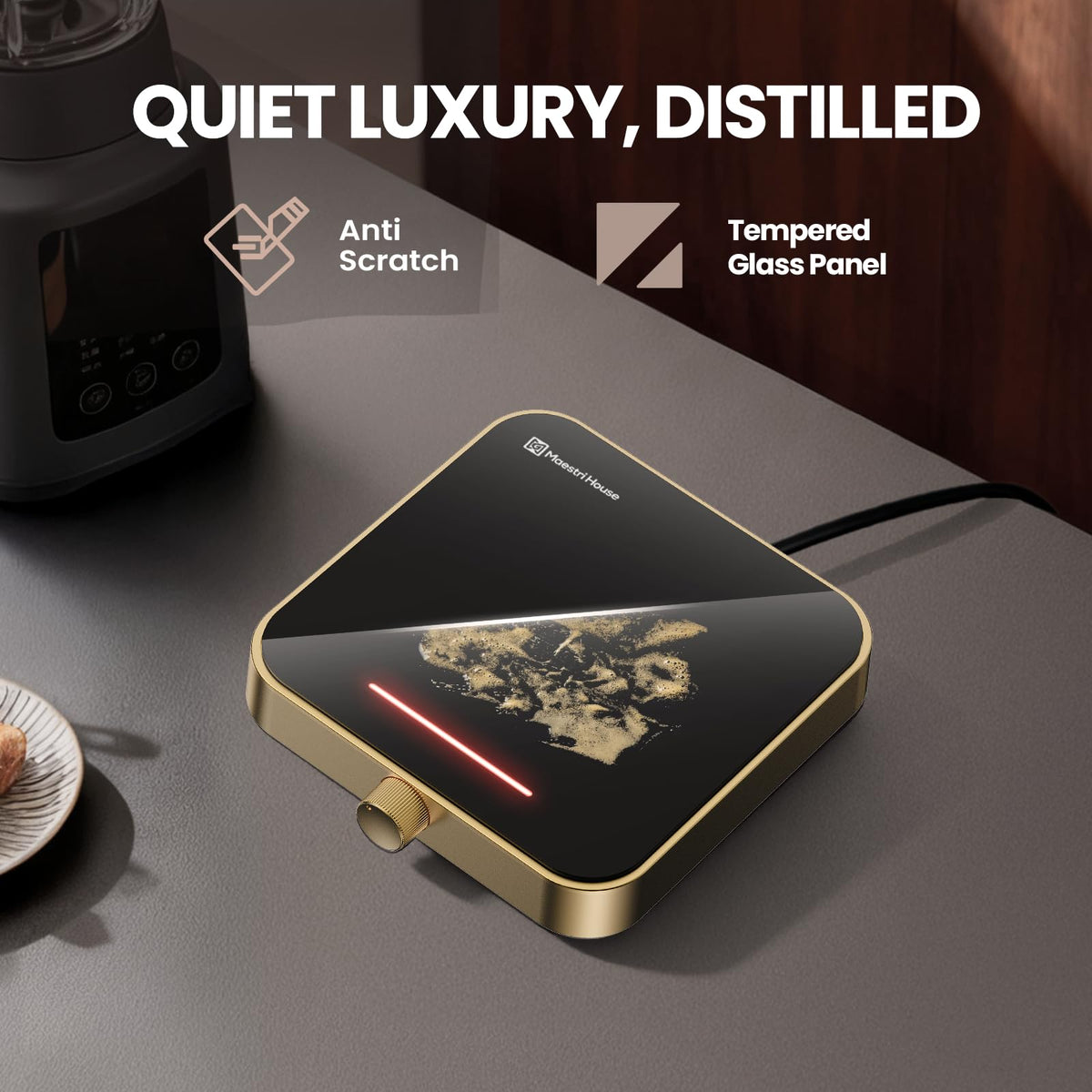 Maestri House mug warmer gold color indicators show heat levels