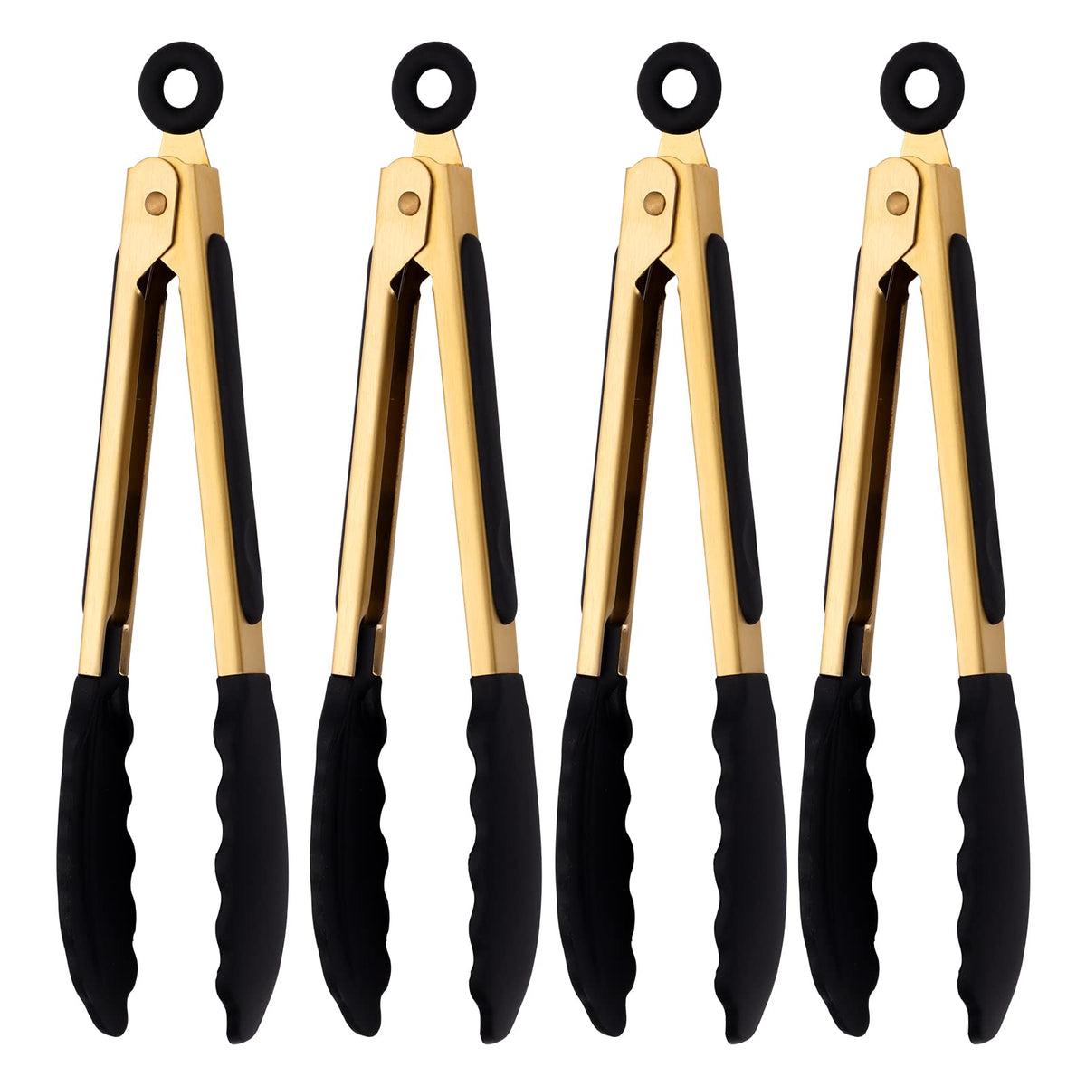 Mafier 4-piece tongs handle close-up showing durable grip for precise serving