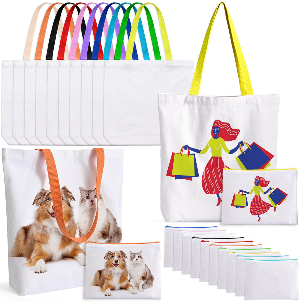 MAFYE 20-pack sublimation tote bags ready for customization