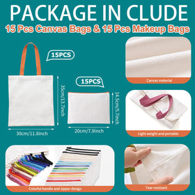 MAFYE canvas zipper pouches ideal for organization and DIY embellishments.
