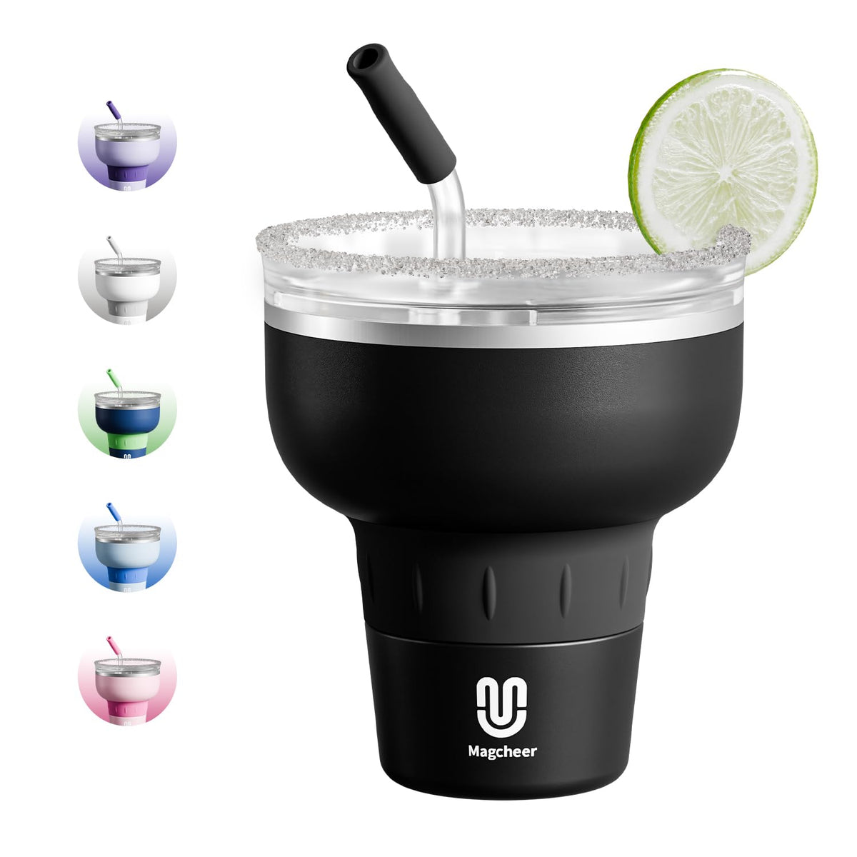 Magcheer 16oz cocktail tumbler with lid for spill-safe poolside sipping